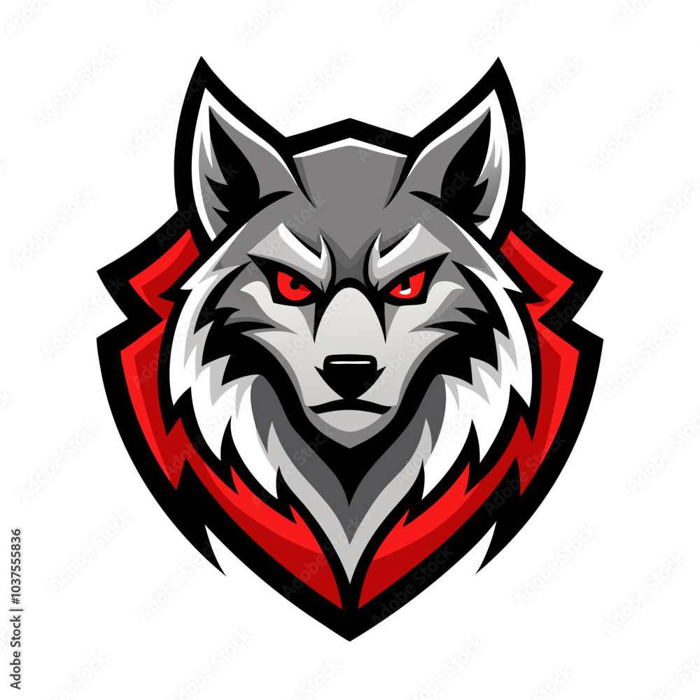 Fierce Gray Wolf Esports Mascot Logo Vector Illustration for Gaming Teams and Tournament Branding Fierce Gray Wolf Esports Mascot Logo Vector Illustration for Gaming Teams and Tournament Branding