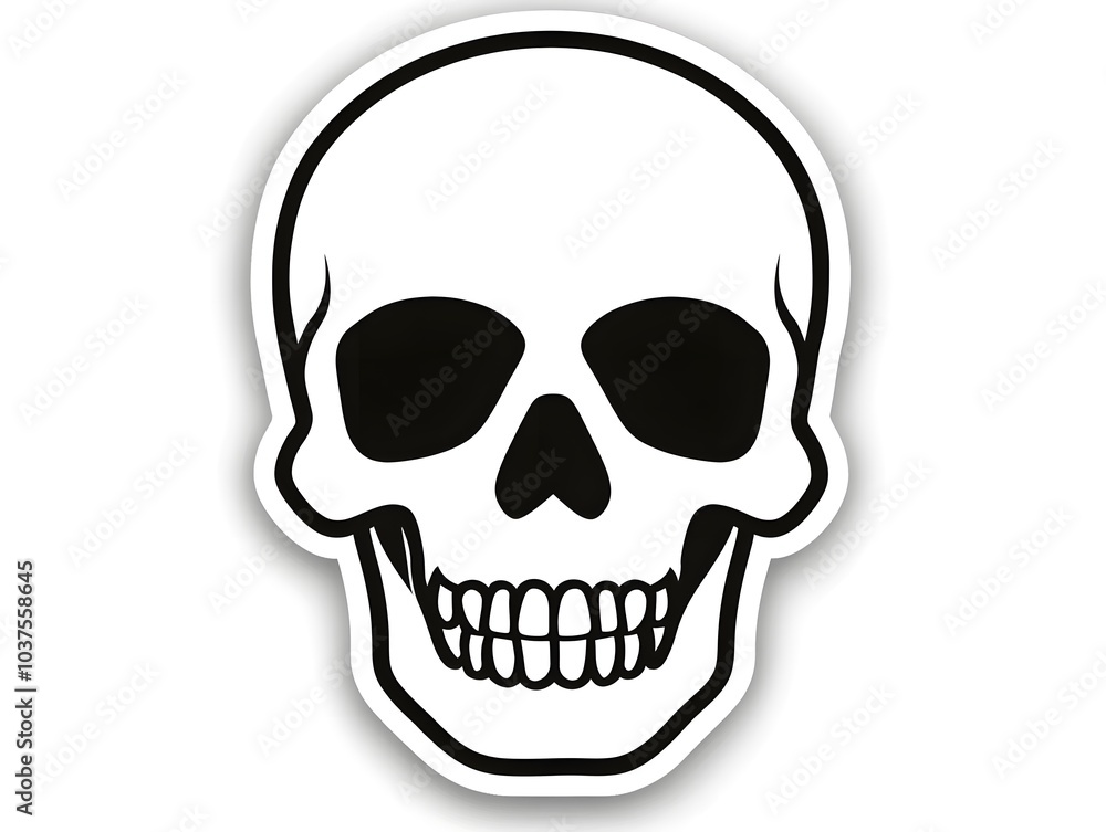 Minimalistic Skull Creepy Horror Skeleton Head Icon Logo Symbol Minimalistic Skull Creepy Horror Skeleton Head Icon Logo Symbol