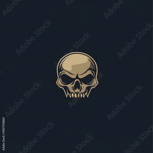 Skull Creepy Skeleton Head Icon Logo Symbol