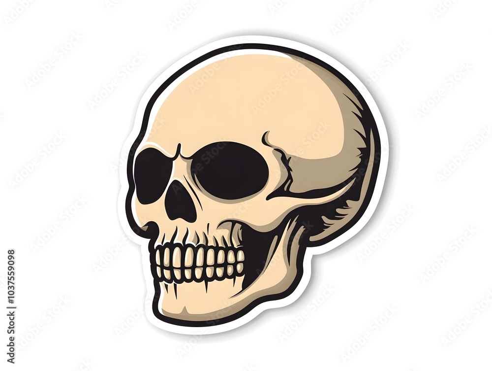 Fototapeta premium Simple Skull Creepy Horror Skeleton Head Icon Logo Symbol