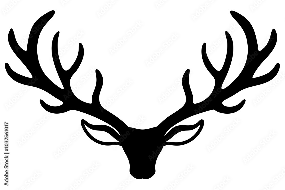 Christmas deer head silhouette illustration. Christmas deer head silhouette illustration.