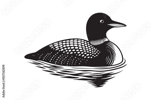 Loon silhouette  vector illustration, Loon silhouette, Loon silhouette  PNG photo