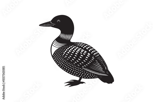 Loon silhouette  vector illustration, Loon silhouette, Loon silhouette  PNG