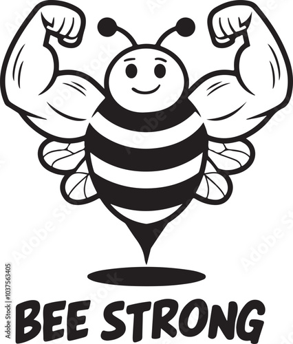 silhouette bee strong vector illustration.