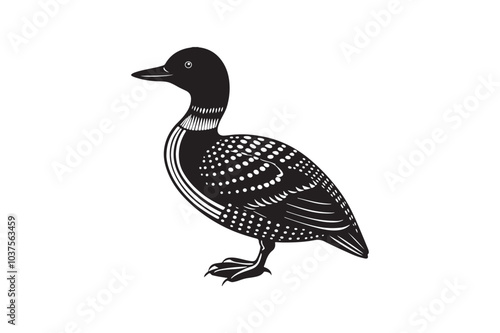 Loon silhouette  vector illustration, Loon silhouette, Loon silhouette  PNG