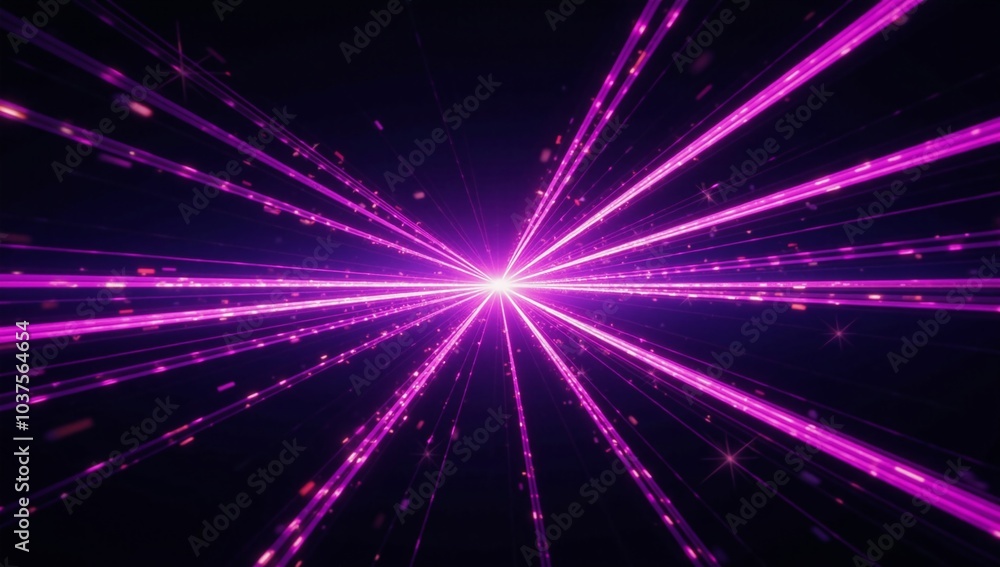 Fototapeta premium Modern Illustration showcasing bright energy movements with vivid neons and purple light streaks against a dark backdrop