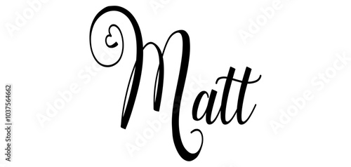 Matt - black color - word name written with heart - ideal for websites, presentations, cards, banners, sweatshirts, prints, cricut, silhouette, sublimations, labels, stickers