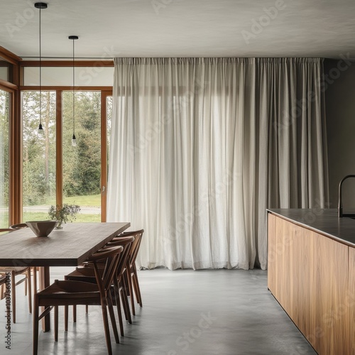 A kitchen with a wooden counter and a sink