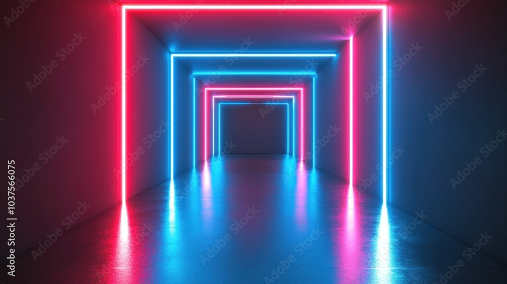 Neon Lights in a Tunnel Neon Lights in a Tunnel