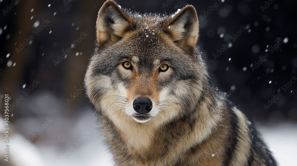 wolf in winter in the forest wolf in winter in the forest