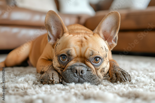 Dog Dirtying Carpet, Pet Cleanup and Stain Removal for Messy Situations with Muddy Paws