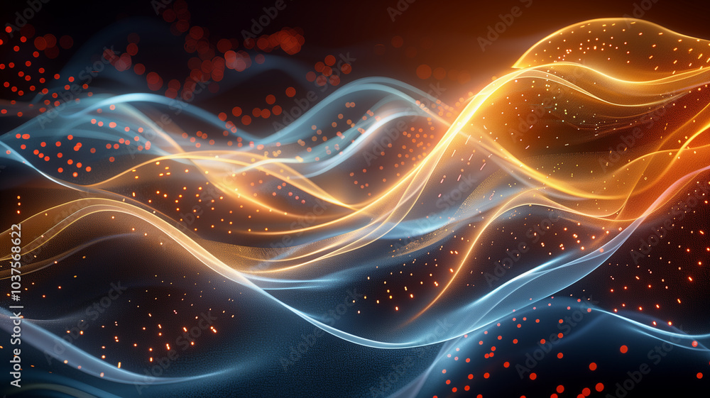 Visualization of fractal realms. Energy of fractal realms. Colorful background with waves. Abstract elegant background with glitter and shining waves. Waves, for desktop, screensaver. Wallpaper Visualization of fractal realms. Energy of fractal realms. Colorful background with waves. Abstract elegant background with glitter and shining waves. Waves, for desktop, screensaver. Wallpaper