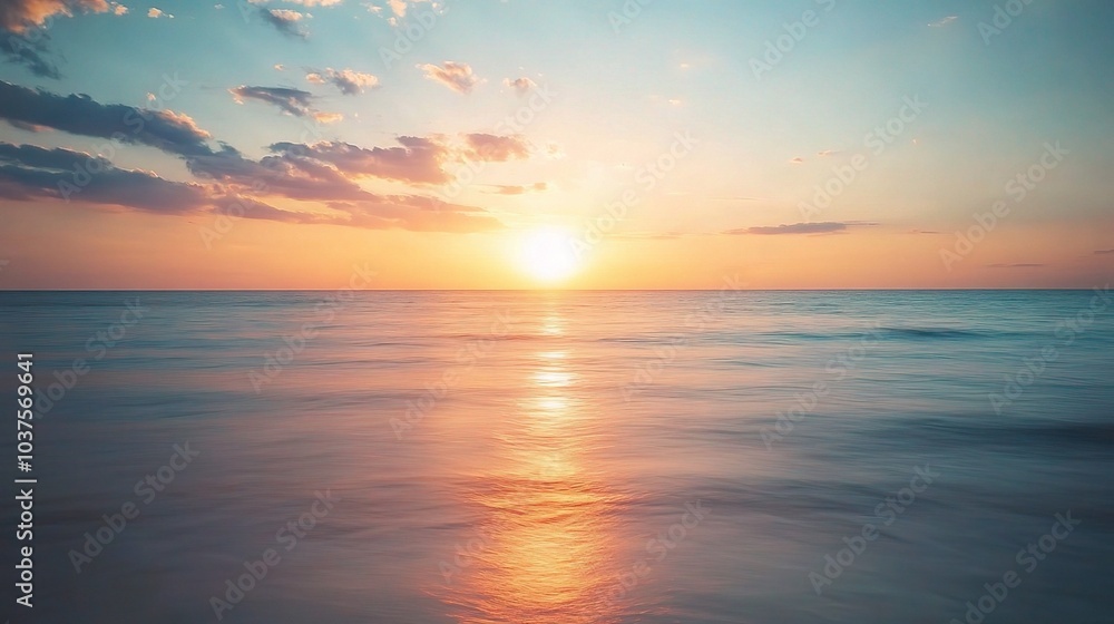 Sunset Serenity: A breathtaking panoramic view of the sun sinking below the horizon, casting golden hues upon the tranquil ocean waters. Sunset Serenity: A breathtaking panoramic view of the sun sinking below the horizon, casting golden hues upon the tranquil ocean waters.