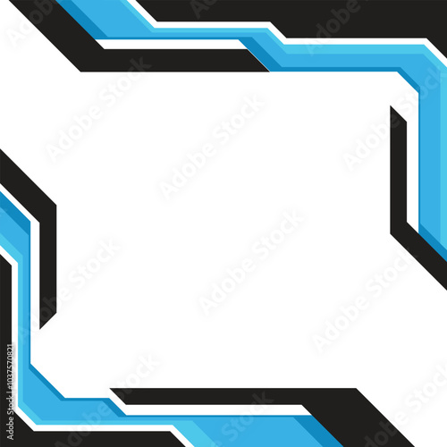 Futuristic geometric border blank square background