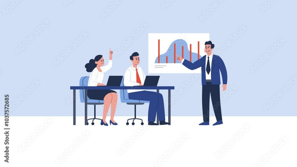Motion graphic of group of people on business training Motion graphic of group of people on business training