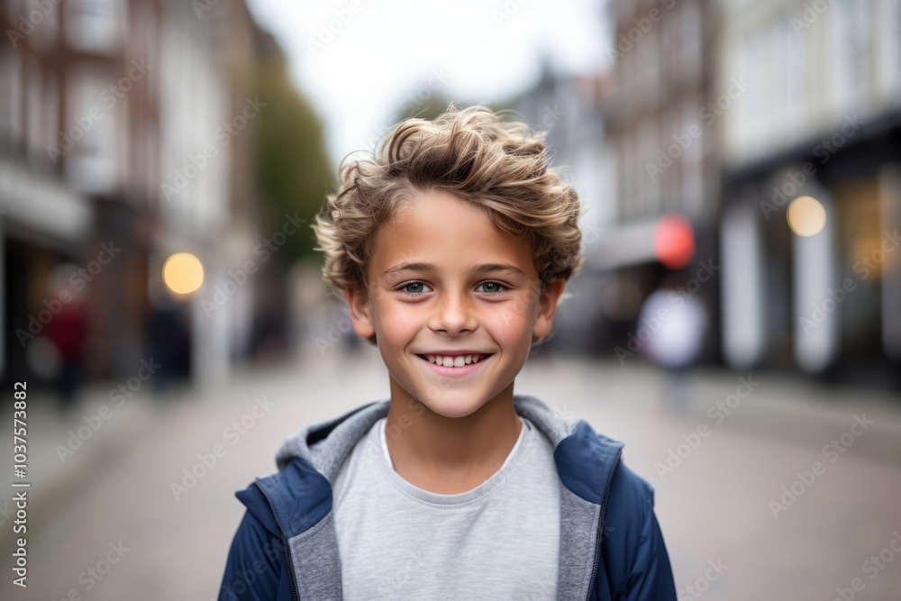 Portrait of a cute little boy with blond hair smiling at the camera Portrait of a cute little boy with blond hair smiling at the camera