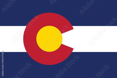 Official Flag of Colorado vector. Correct color and dimensions