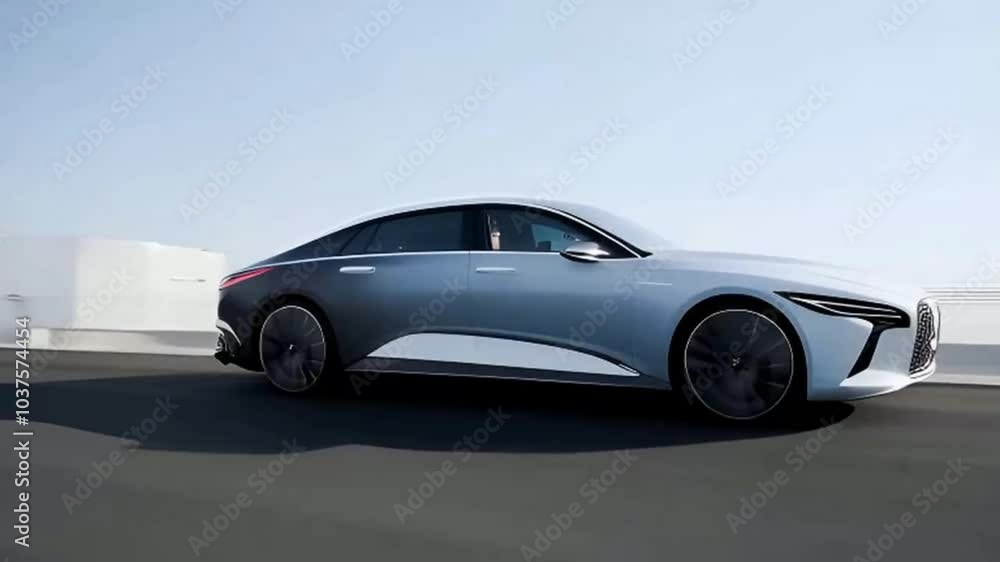 Luxury Car on the Road Transforms from Black to White Luxury Car on the Road Transforms from Black to White