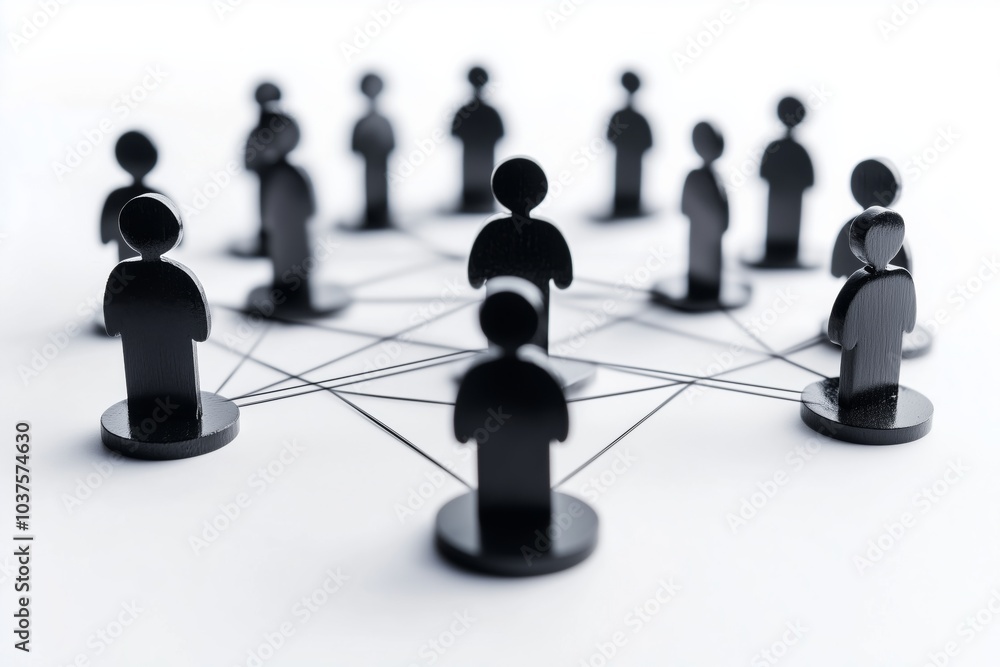 Obraz premium Conceptual image of network marketing and customer managed relationship