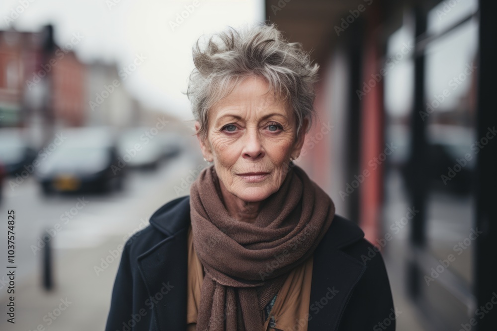 Portrait of a senior woman in the city. Selective focus. Portrait of a senior woman in the city. Selective focus.