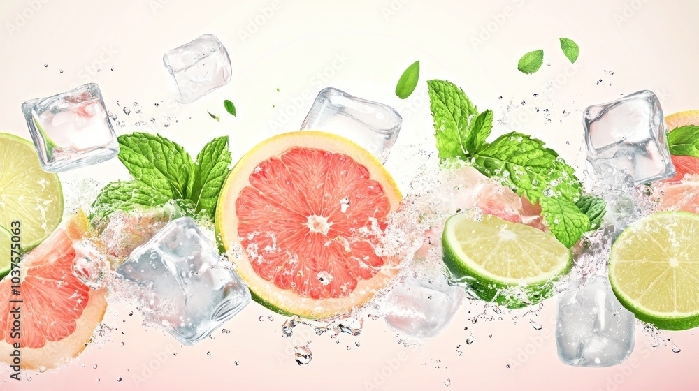 Refreshing Citrus and Mint in Water Refreshing Citrus and Mint in Water