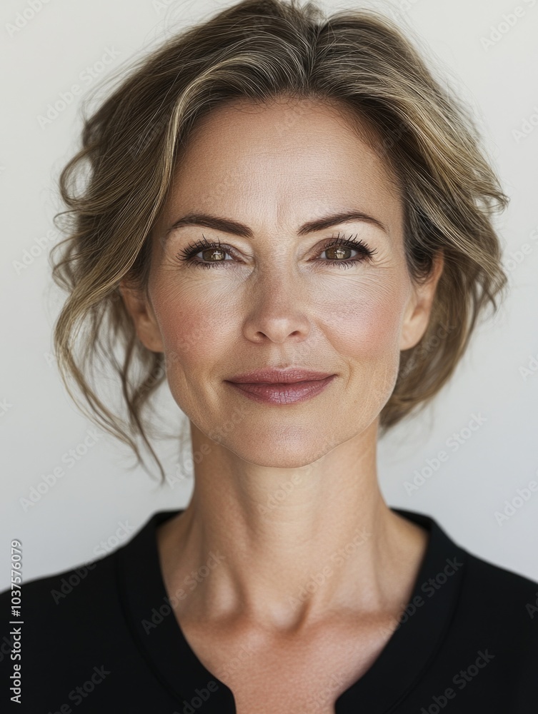 Modern Portrait of Woman with Serious Expression Modern Portrait of Woman with Serious Expression