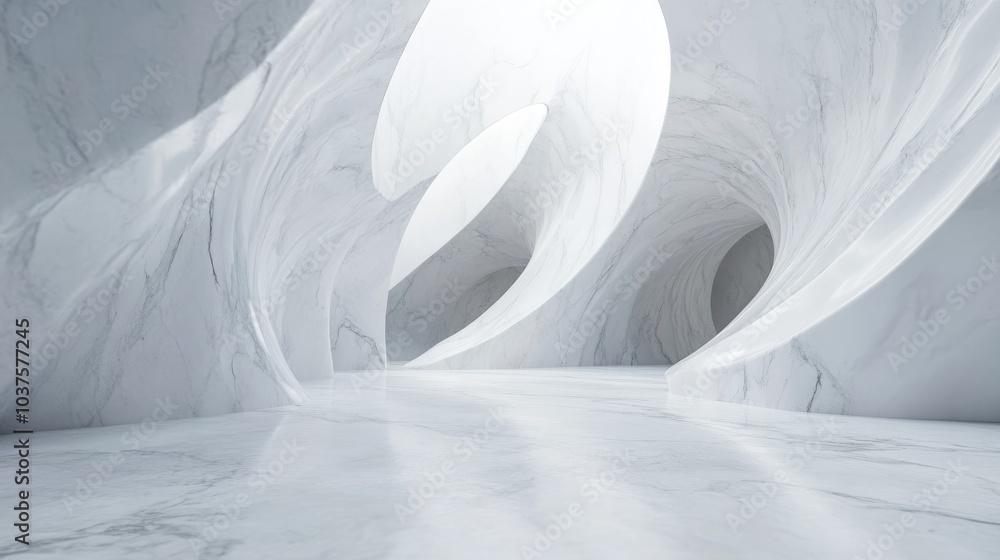 Obraz premium 3D rendering of a white marble background