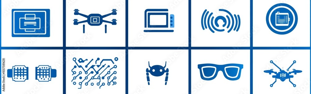 There are icons for 5g, stock, robotics, Internet of Things, biometrics, geolocation, and cloud computing. This is a great icon set. There are icons for 5g, stock, robotics, Internet of Things, biometrics, geolocation, and cloud computing. This is a great icon set.