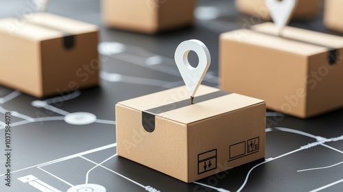 E-commerce with global reach thanks to shipping and logistics icons