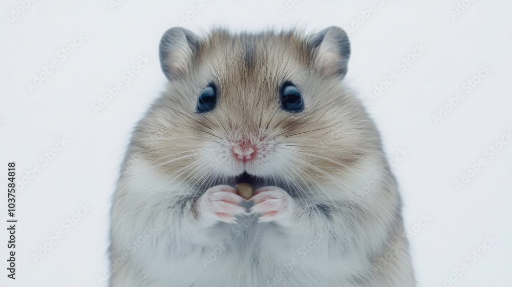 Adorable close-up of a surprised hamster with wide eyes - perfect for pet lovers and animal themed designs Adorable close-up of a surprised hamster with wide eyes - perfect for pet lovers and animal themed designs