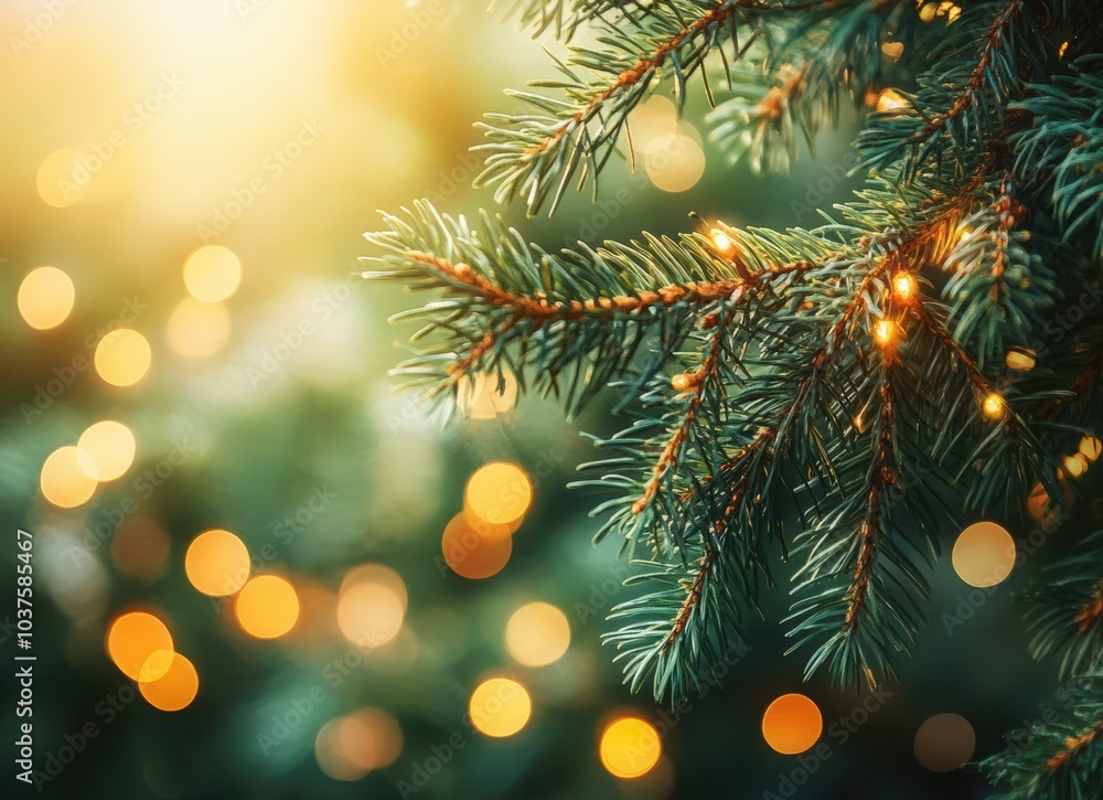 Close-up of green pine tree branches with a bokeh background. evergreen fir trees in a forest, a natural texture for wallpaper or decoration design. Christmas card concept. Background for a Christmas Close-up of green pine tree branches with a bokeh background. evergreen fir trees in a forest, a natural texture for wallpaper or decoration design. Christmas card concept. Background for a Christmas