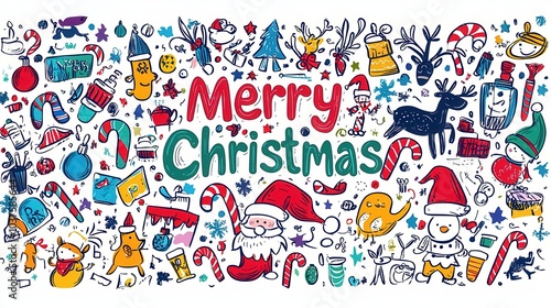 A colorful, festive illustration featuring 