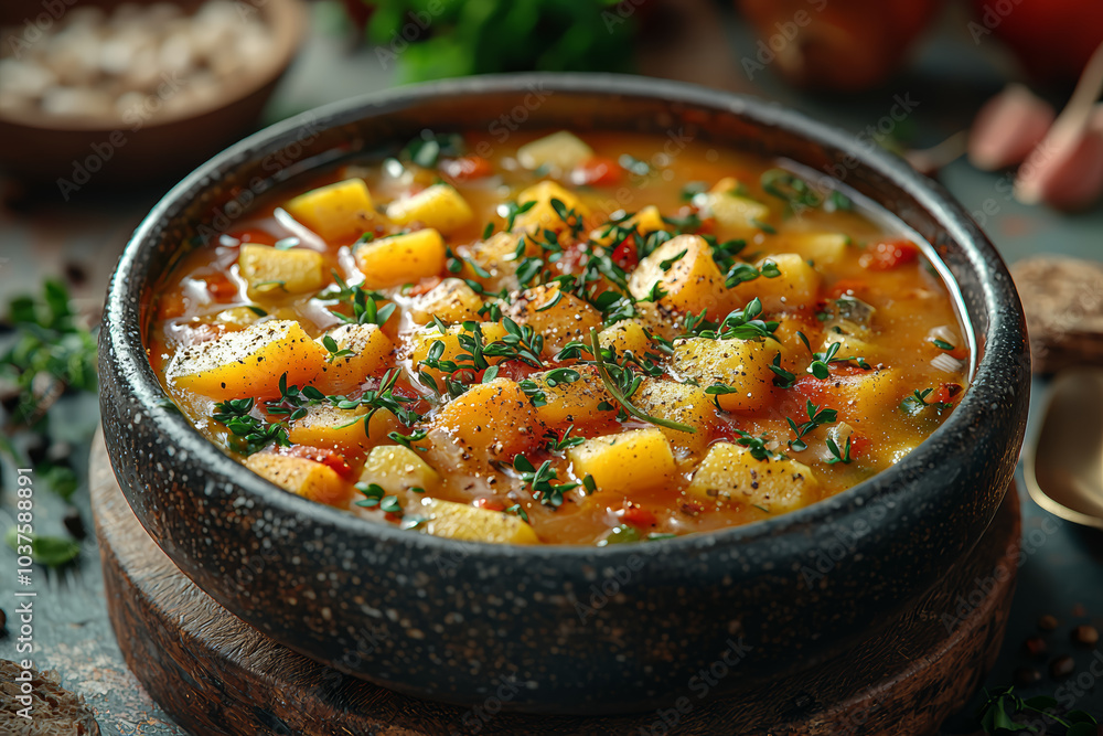 Root vegetable stews are hearty dishes ideal for the colder autumn months. Concept of autumn stews. Root vegetable stews are hearty dishes ideal for the colder autumn months. Concept of autumn stews.