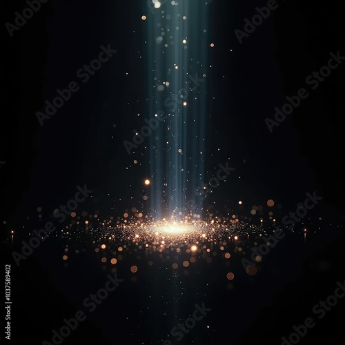 luminous light sparkles and beams in the dark