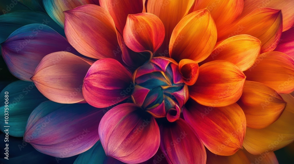 Vibrant Dahlia Flower Closeup Vibrant Dahlia Flower Closeup