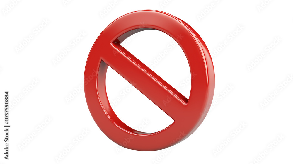 3D Rendered Red Prohibition Sign Ideal for Illustrative Purposes Related to Bans and Restrictions 3D Rendered Red Prohibition Sign Ideal for Illustrative Purposes Related to Bans and Restrictions