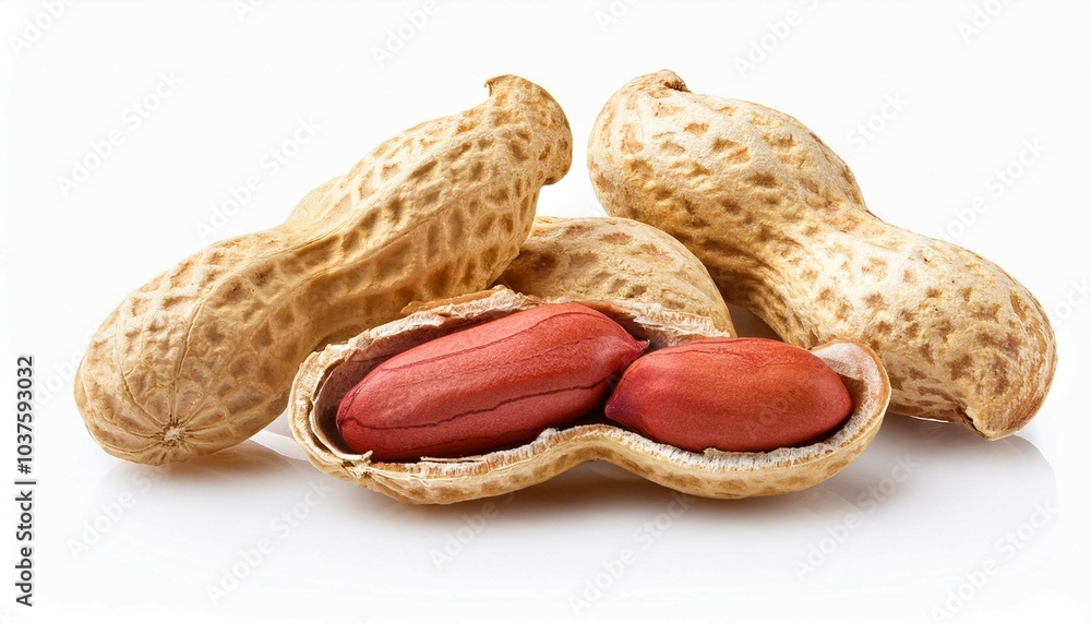 peanuts on white background peanuts on white background