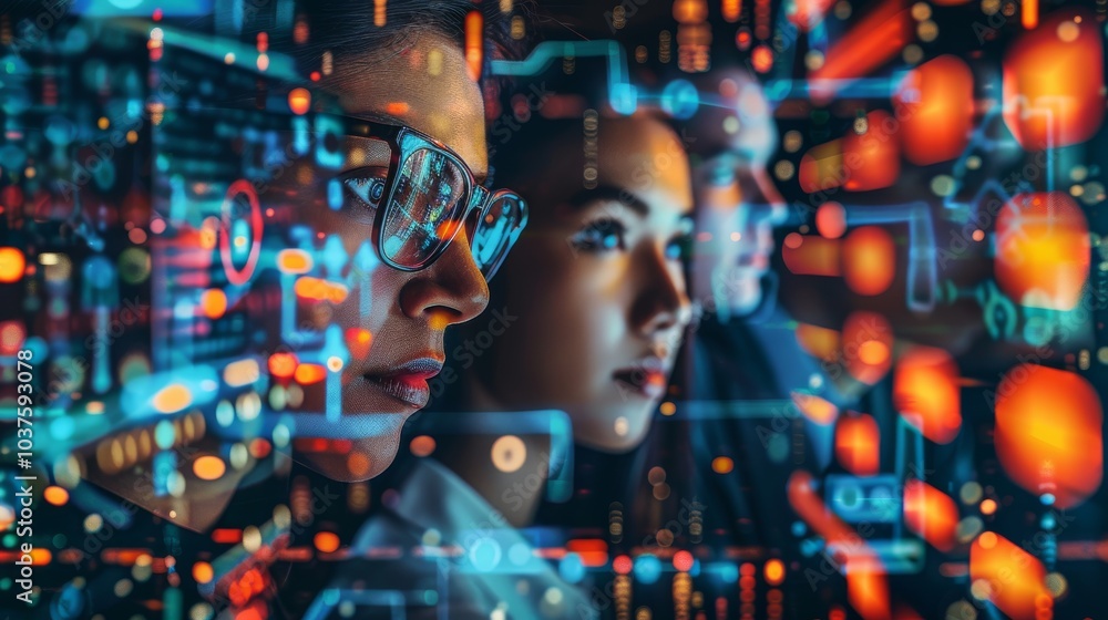 Diverse global workforce connected through technology, focusing on data analysis, customer service, and outsourcing strategies Diverse global workforce connected through technology, focusing on data analysis, customer service, and outsourcing strategies