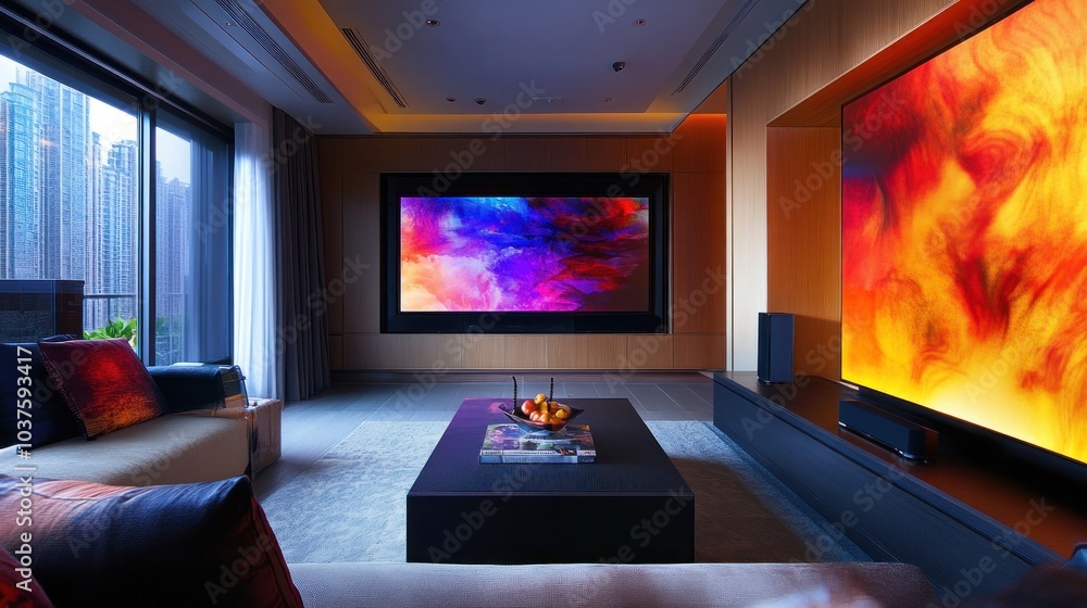 Luxury Home Theater with a Breathtaking View Luxury Home Theater with a Breathtaking View