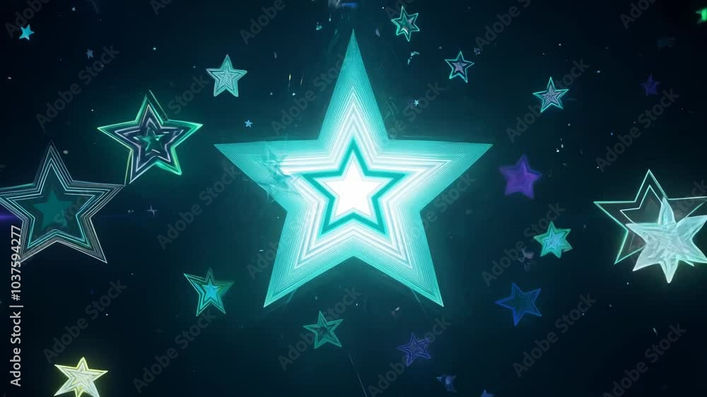 Bright abstract stars on a dark sky Video Bright abstract stars on a dark sky Video