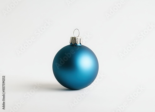 Blue Christmas ornament on a white background. Christmas ball. Happy New Year