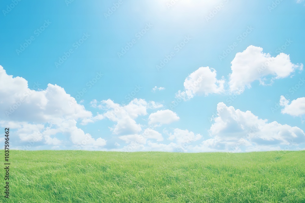 A serene landscape under a clear, healthy atmosphere, symbolizing the benefits of a strong ozone layer, with copy space A serene landscape under a clear, healthy atmosphere, symbolizing the benefits of a strong ozone layer, with copy space