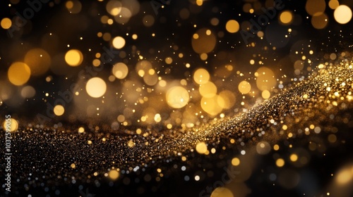 Golden Glitter and Bokeh Lights