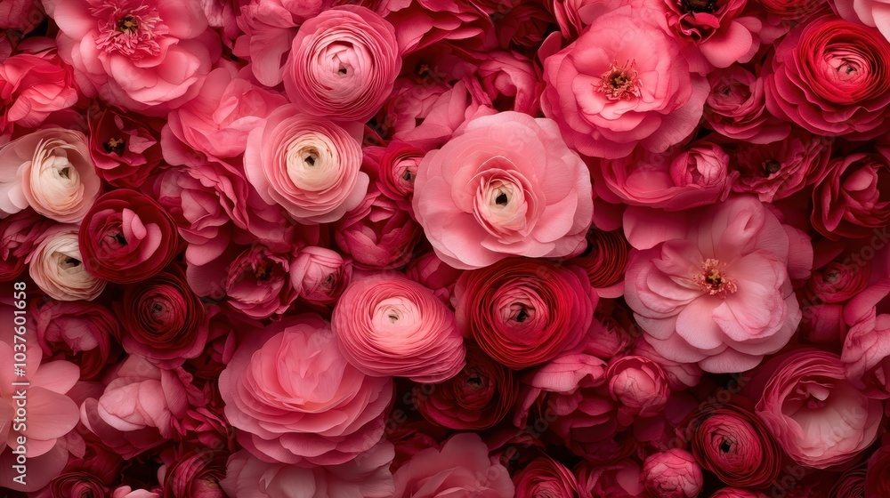 A vibrant array of pink roses is captured in full bloom, showcasing the delicate charm and romantic elegance of these flowers against a lush floral backdrop. A vibrant array of pink roses is captured in full bloom, showcasing the delicate charm and romantic elegance of these flowers against a lush floral backdrop.
