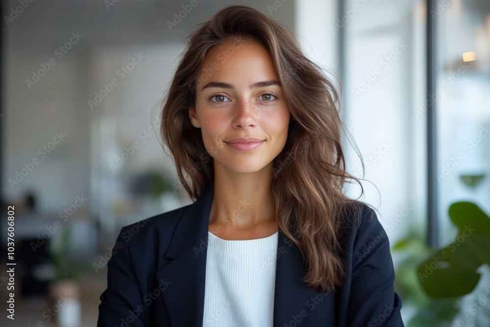 A confident young businesswoman dressed in a black suit stands in a sleek, modern office setting, symbolizing leadership, ambition, and readiness for professional success. A confident young businesswoman dressed in a black suit stands in a sleek, modern office setting, symbolizing leadership, ambition, and readiness for professional success.