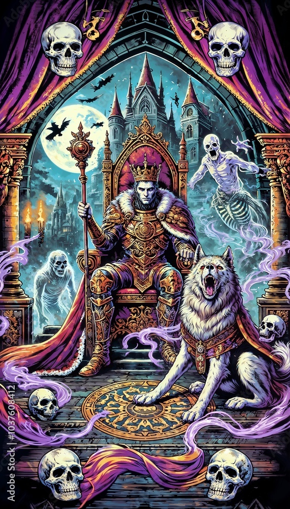 Obraz premium The Emperor Tarot Card Halloween Edition 