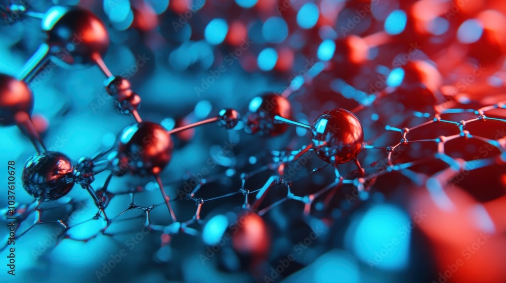 Abstract representation of molecular structures with vibrant colors.