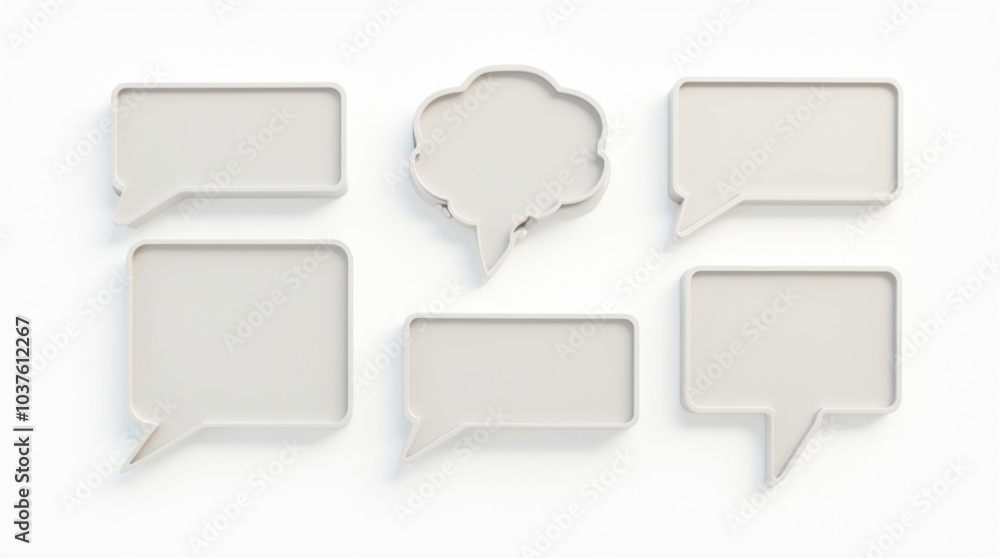 Set of empty white speech bubbles for chatting Set of empty white speech bubbles for chatting