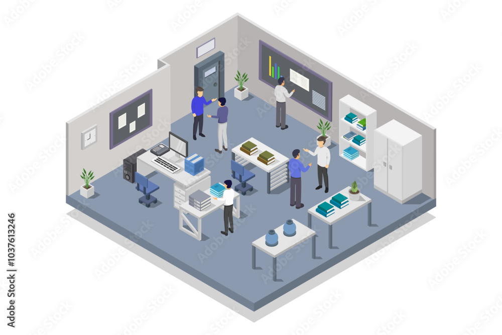 Isometric laboratory room Isometric laboratory room