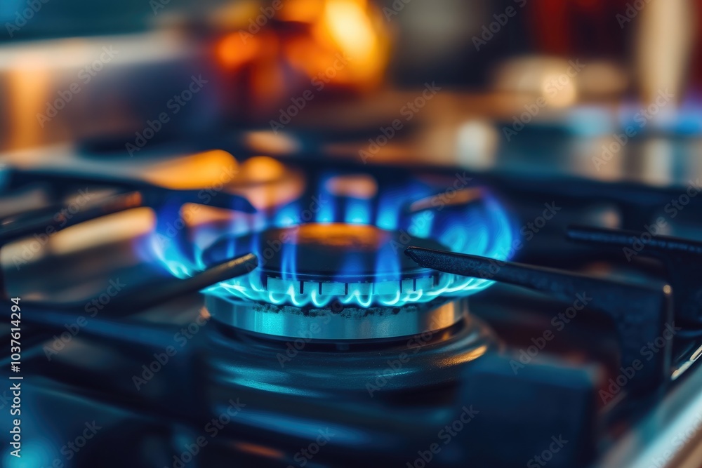 Blue Flame on Kitchen Burner: Cooking Essentials Blue Flame on Kitchen Burner: Cooking Essentials
